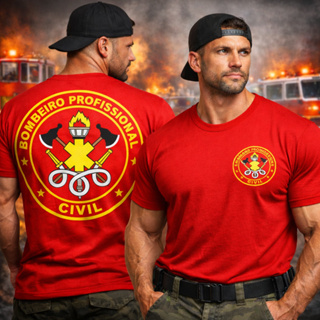 Camiseta Bombeiro Civil Profissional Estampa Grande Costas Herói Resgate Premium Ofic em Oferta na Shopee