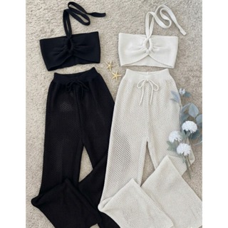 Kit Saida de Praia 2 Calças + 2 Tops Verão Melhor Preço Tendencia Crochê 2026 em Oferta na Shopee