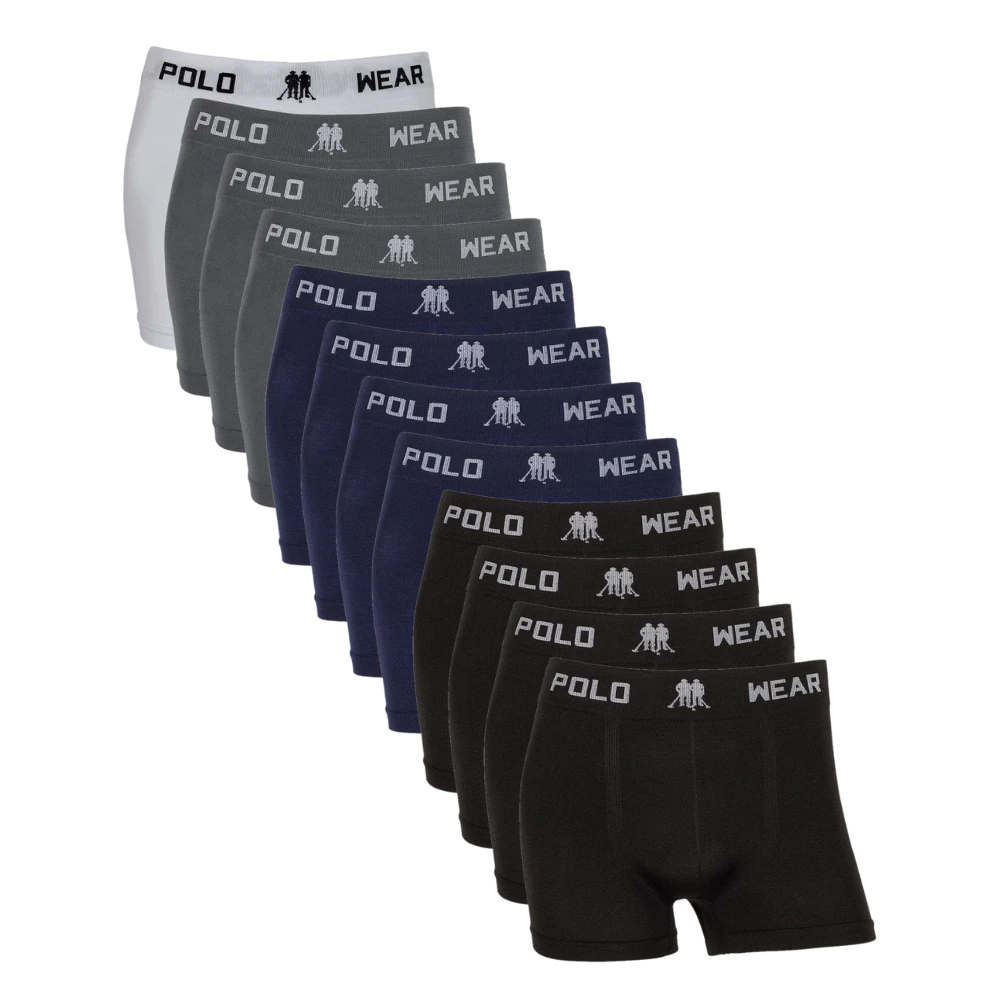 Cueca Boxer Polo Wear Masculina Sem Costura Kit 12 Unidades OrigiCueca Boxer Polo Wear Masculina Sem Costura Kit 12 Unid
