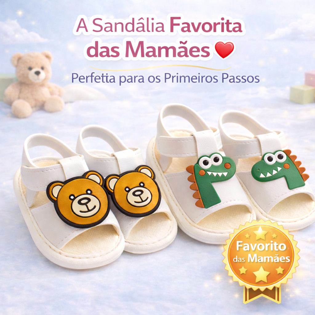Sandália Infantil Bebê Confortável Ajustável Antiderrapante