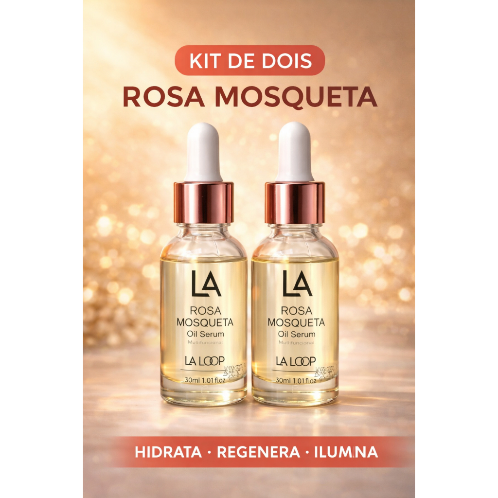 Kit 2 Óleo De Rosa Mosqueta Clareador e Hidratante 30ml LALOOP