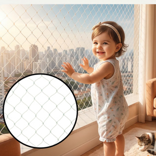 Tela Rede de Proteção Sob Medida por m² Malha 5cm Polietileno UV Para Janela Sacada Gatos em Oferta na Shopee