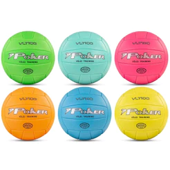 Bola Vôlei Poker Training VLT 100 Costurada PVC Soft + Peso e Tamanho Oficial