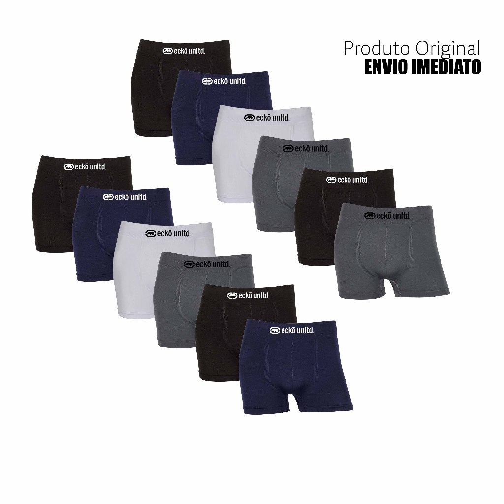Kit 6 ou 12 cuecas boxer marca Ecko Microfibra Originais