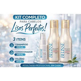 Kit Belisse Belletonn Efeito Liso Shampoo 300ml + Condicionador 300ml + Fluido 60ml Liso sem Quimica em Oferta na Shopee
