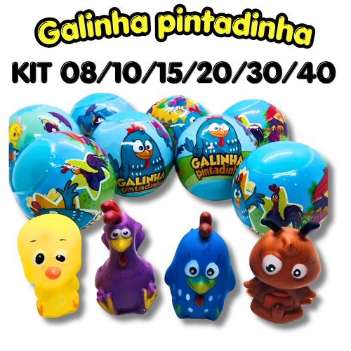 Kit 8/10/15/20/30/40 DEDOCHE GALINHA PINTADINHA  Encapsulado  2,5 Polegadas 5,5 cm Lembrancinha Prenda Aniversario