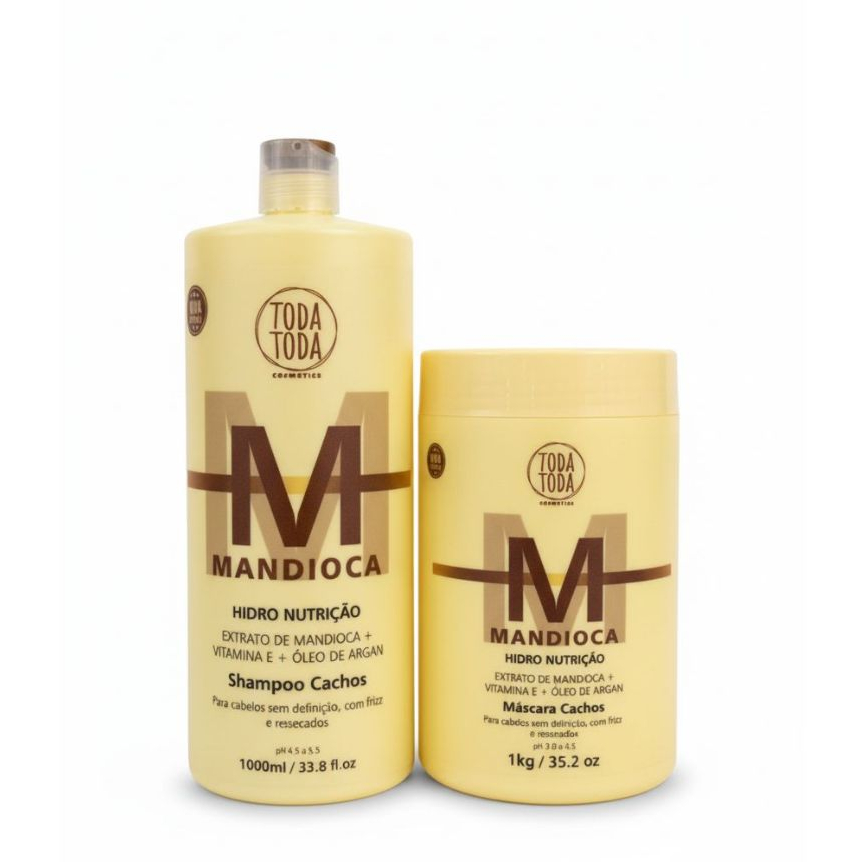 Kit Mandioca Shampoo e Máscara 1L - Toda Toda