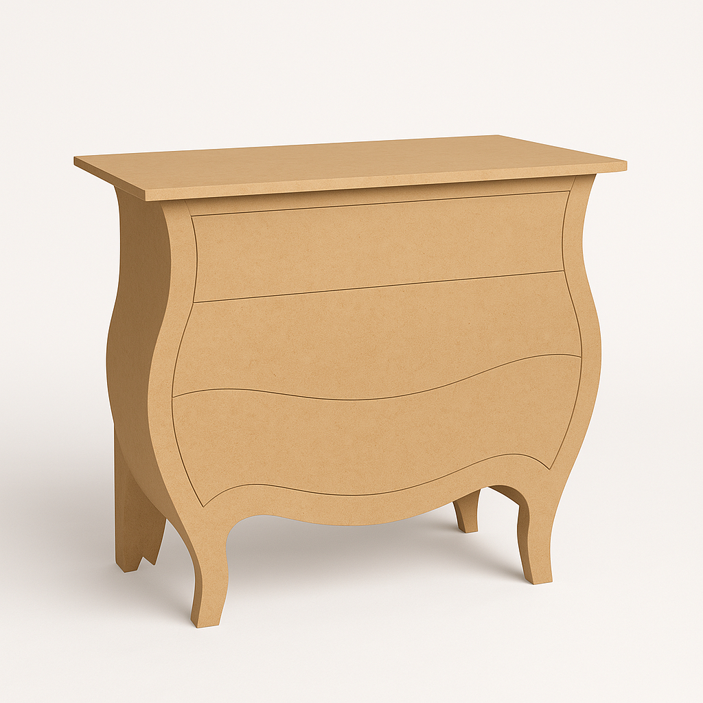 Mesa Desmontável Slim Cômoda Fake Bombe Grande Mdf Cru Pegue e Monte