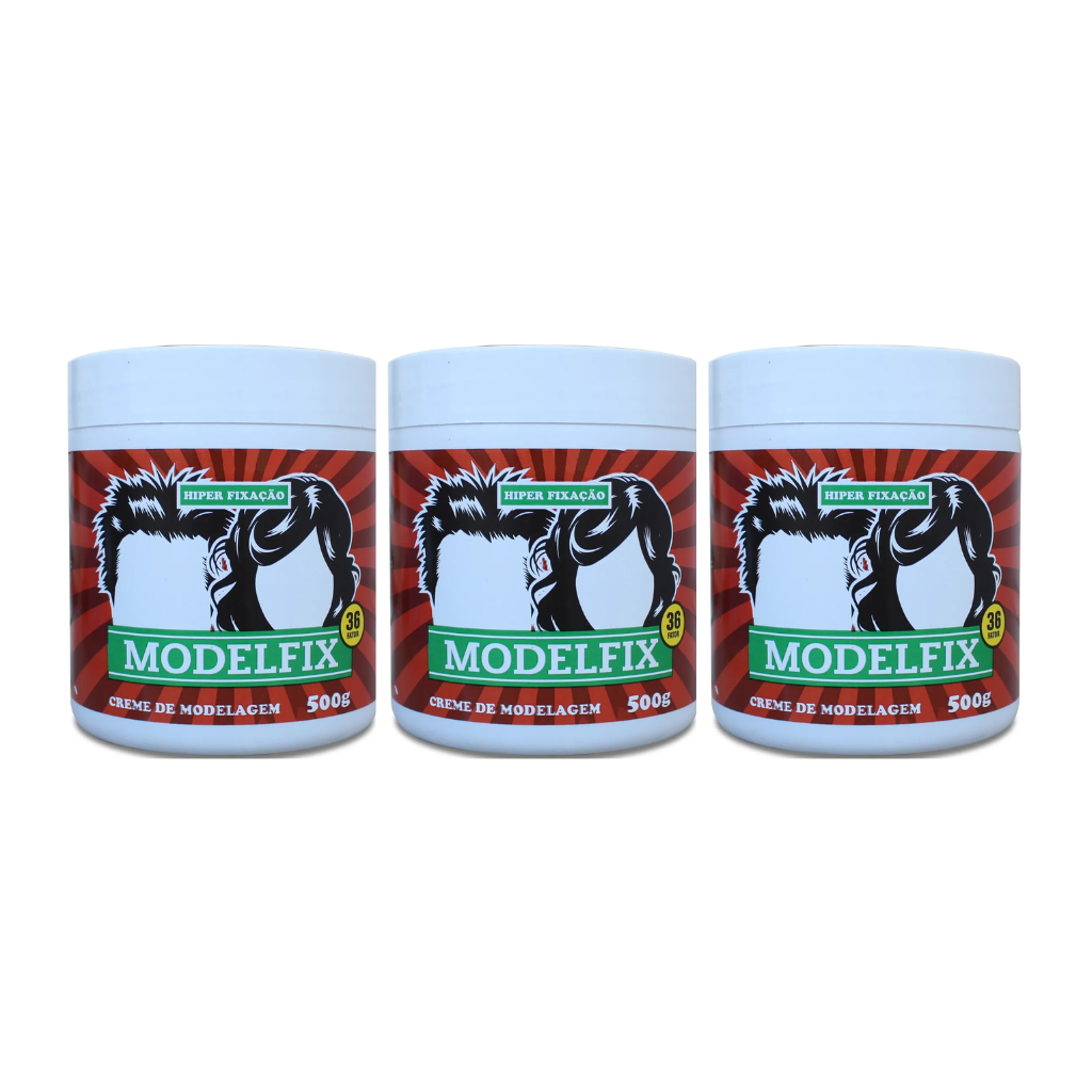 Creme Modelador Modelfix -hiper Fixação 500 G Kit com 03unid. em Oferta na Shopee