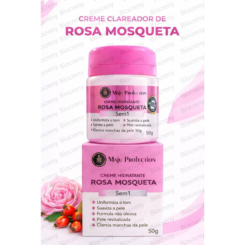 Pomada Clareadora Rosa mosqueta Tira Manchas 50g trata Espinhas, Melasma e Manchas em Oferta na Shopee