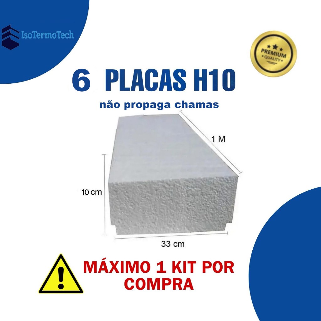 6 Placas EPS Isopor H10 Laje Lajota 100cm x 33cm x 10cm - Comprar no máximo 1 kit por vez em Oferta na Shopee