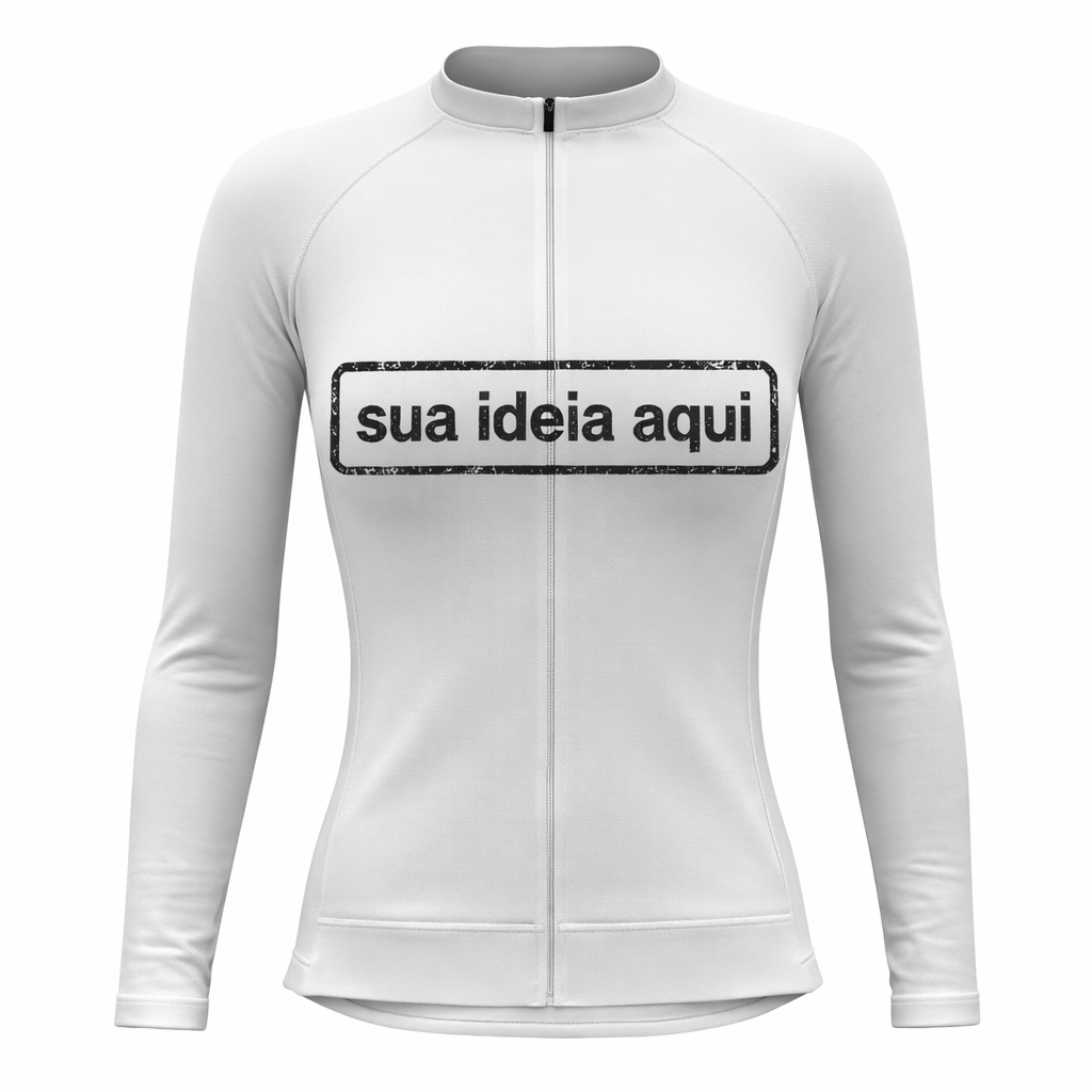 Camiseta Personalizada Bike Manga Longa Ziper Longo Esporte Ciclismo