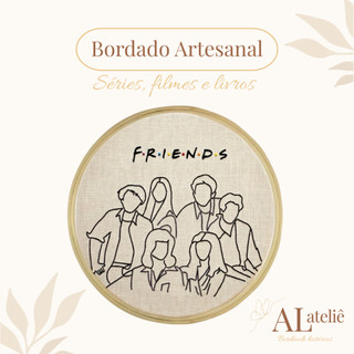 Bordado Friends Quadro Friends Bordado Decoração Quadro Friends Personagens Decoração Bordado
