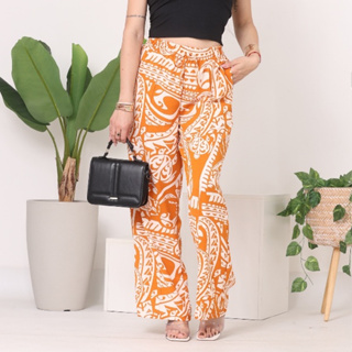 CALÇA PANTALONA ESTAMPA COM ELASTICO NACINTURA BOLSO FACA FLORAL VERÃO TECIDO DUNA em Oferta na Shopee