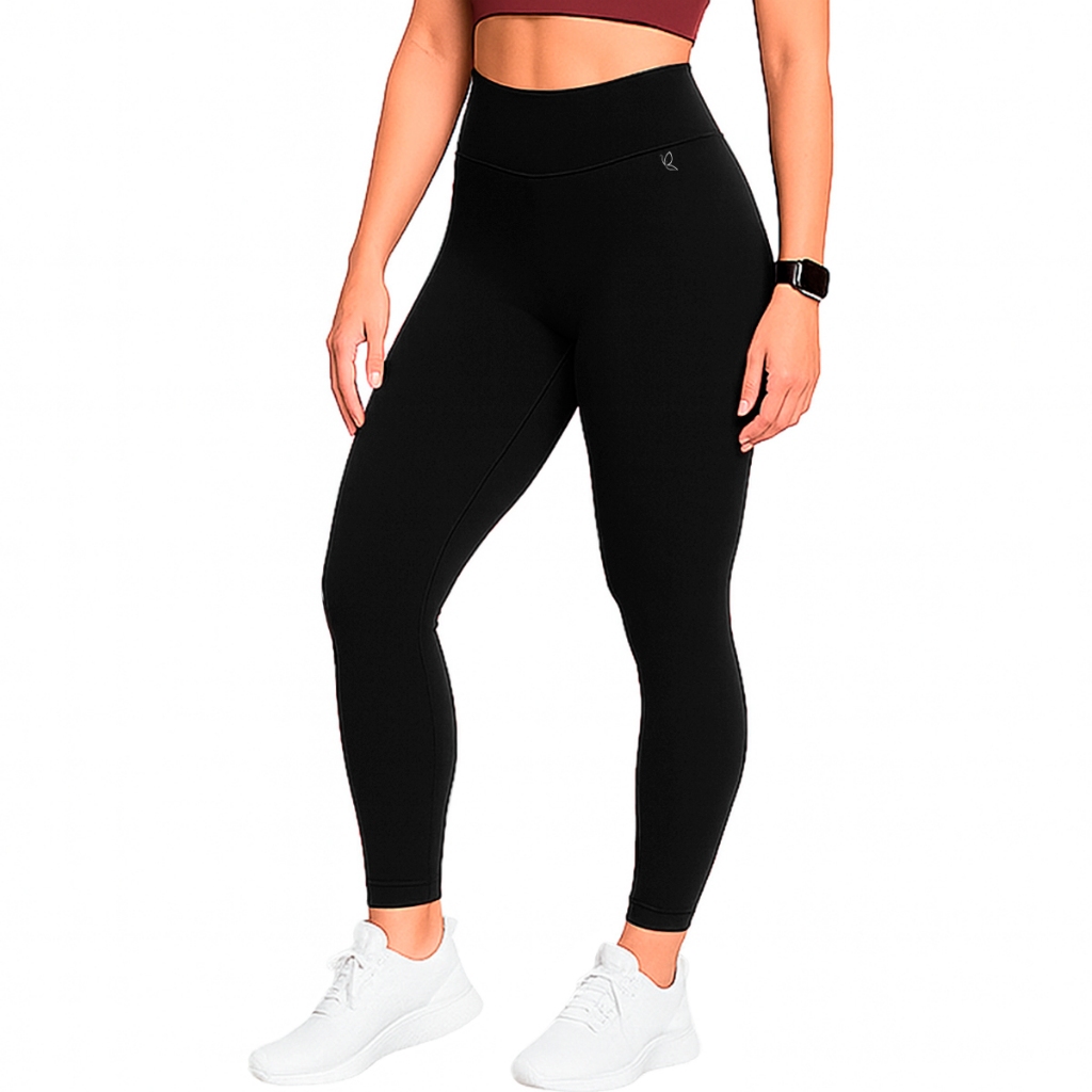 Calça Legging Benévola Feminina Poliamida Sem Costura Grossa Academia Cintura Alta Sem Transparência
