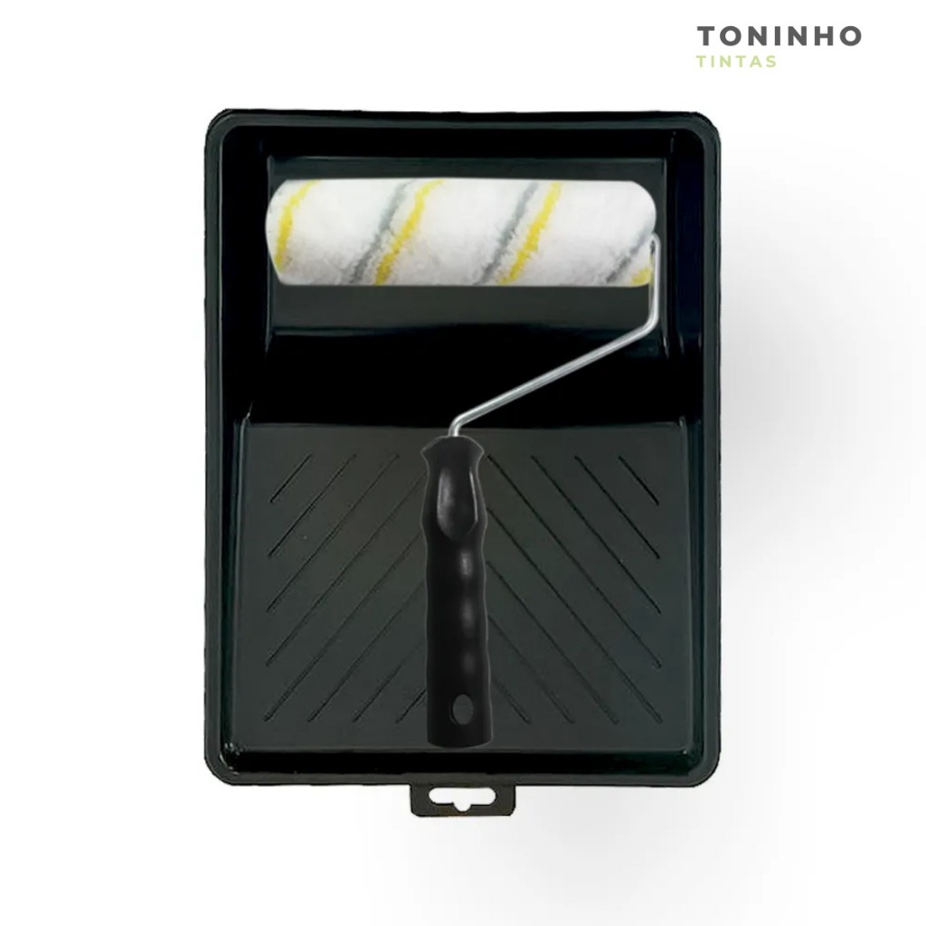 Kit Pintura Polipop 3 Peças Compel Parede Teto Bandeja Suporte Rolo Antirespingo em Oferta na Shopee