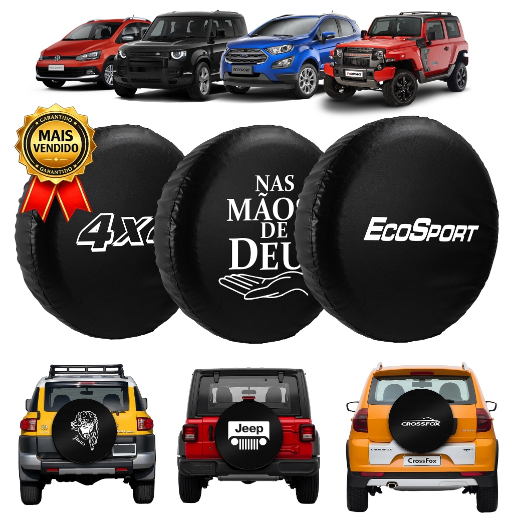Capa de Estepe Universal Estampada Design Automotivo Premium Acessório Ecosport Crossfox Raposa