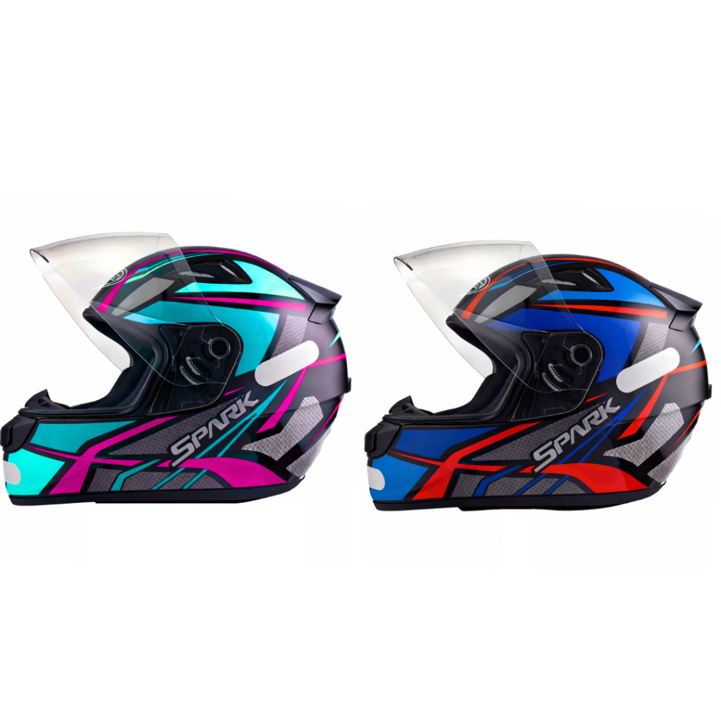 Capacete Moto Casal Ebf Spark Spider Tiffany E Azul