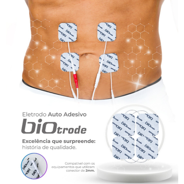 Eletrodo Autoadesivo Fisioterapia 5 x 5 cm Bioland com 4 Unidades Tens Fes para