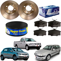 Par Disco + Pastilha Freio Diant Gol Parati Saveiro G2/G3/G4