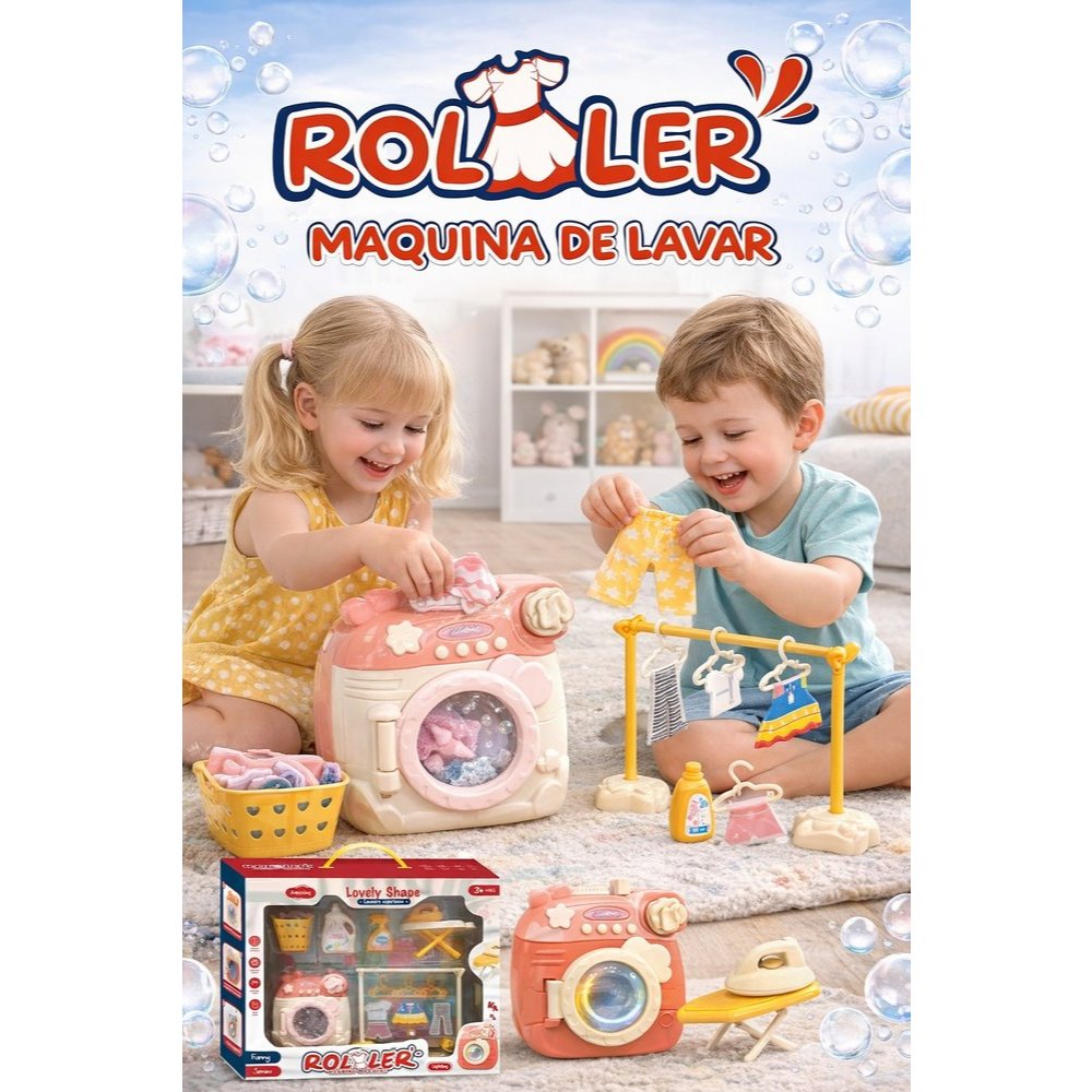Conjunto lavanderia acessórios brinquedos casinha com som para tornar mais divertido ferro de passar