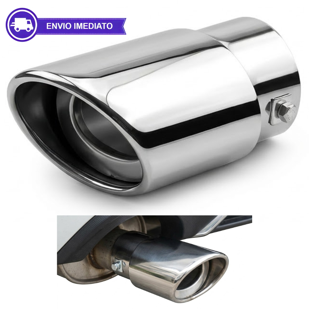 Ponteira Escapamento Reto Esportiva Cromada Automotivo Aço Inox