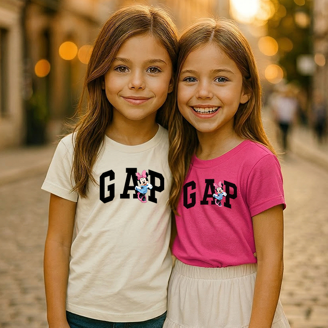 Camiseta Blusa Infantil Estilosa Minnie estilo GAP - Tecido 100% Algodão Meninas