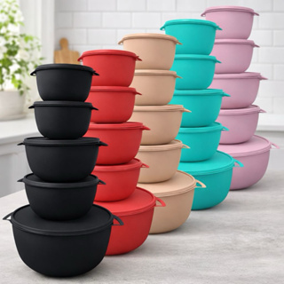 Potes Plásticos Redondos Bowl com Tampa 5 unidades BPA Free Organizador Cozinha Freezer Geladeira Microondas em Oferta na Shopee