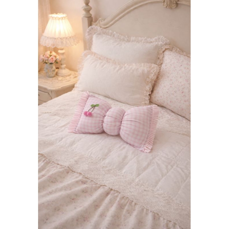 Almofada decorativa laço estampa cereja 🍒 em Oferta na Shopee