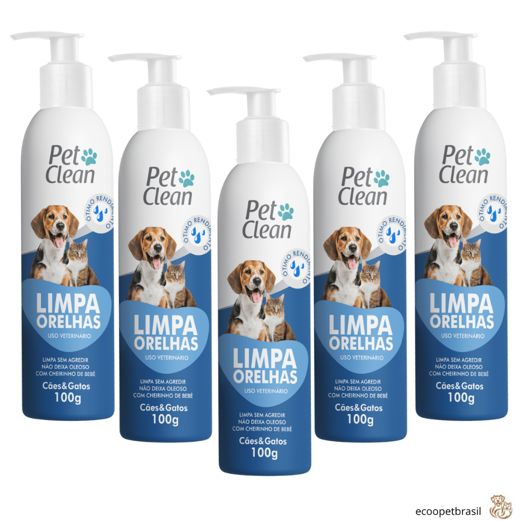 Limpa Orelhas Ouvidos para Cachorro Cães e Gatos Pet Clean 100g