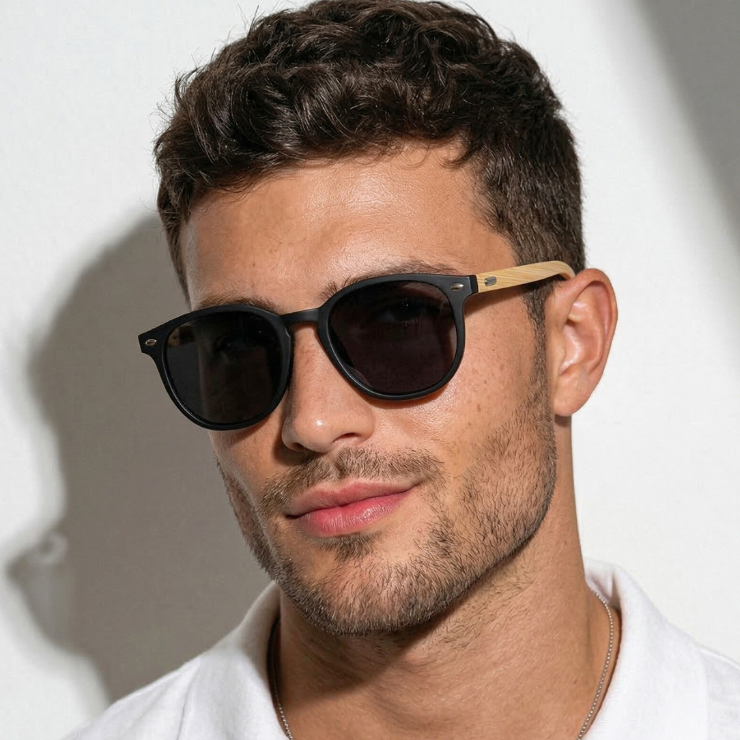 Oculos de Sol Tulum Polarizado Premium Bambu Classico Retro uv400 Masculino Feminino