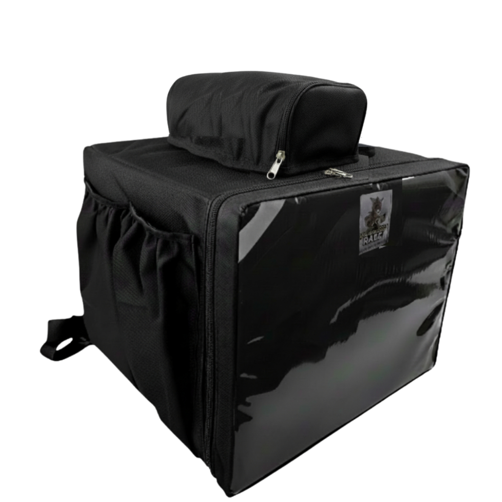 Bag beg mochila bolsa motoboy delivery ifood 99 térmica 45 litros completa com isopor