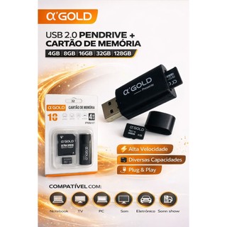 Cartão Micro SD A' GOLD Classe 10 para Transferência Rápida de Dados