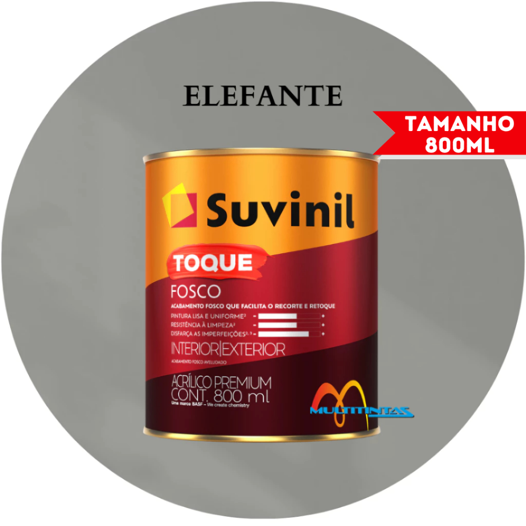 Tinta Acrílica 800ml Cor Elefante Toque Fosco Suvinil