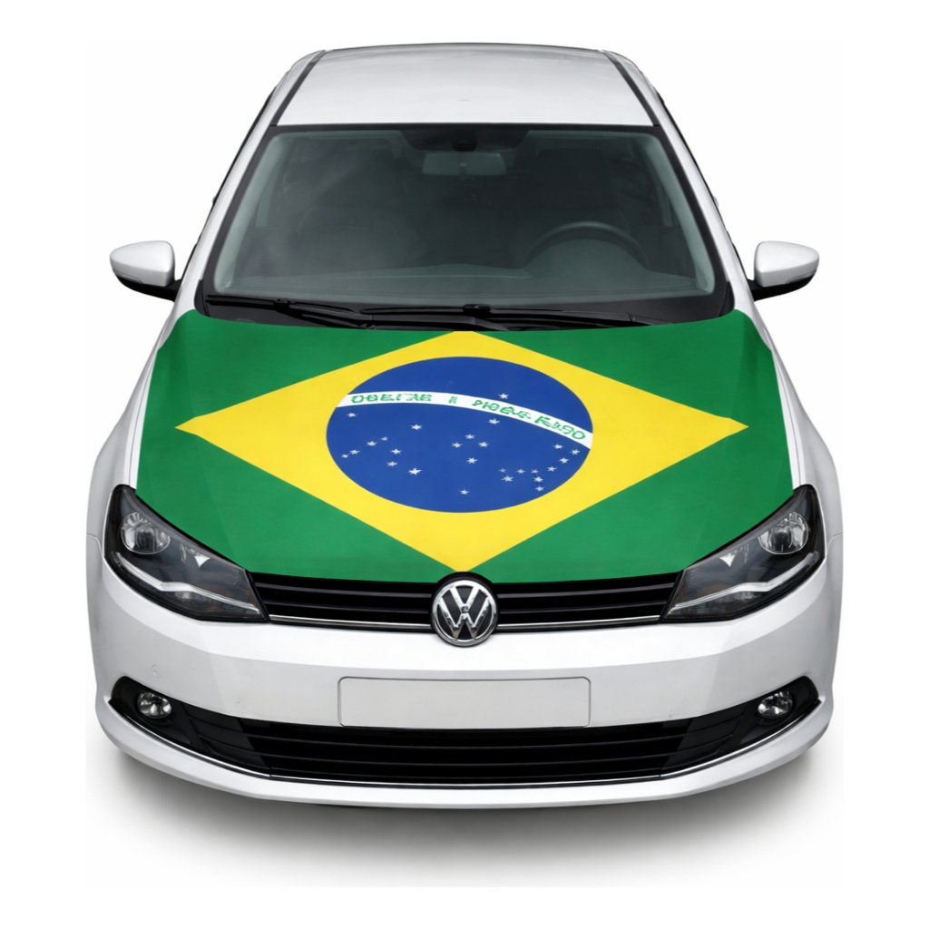 Bandeira Do Brasil Para Capô De Carro Com Elastico Copa Do Mundo 2026 Brasil Verde e Amarelo