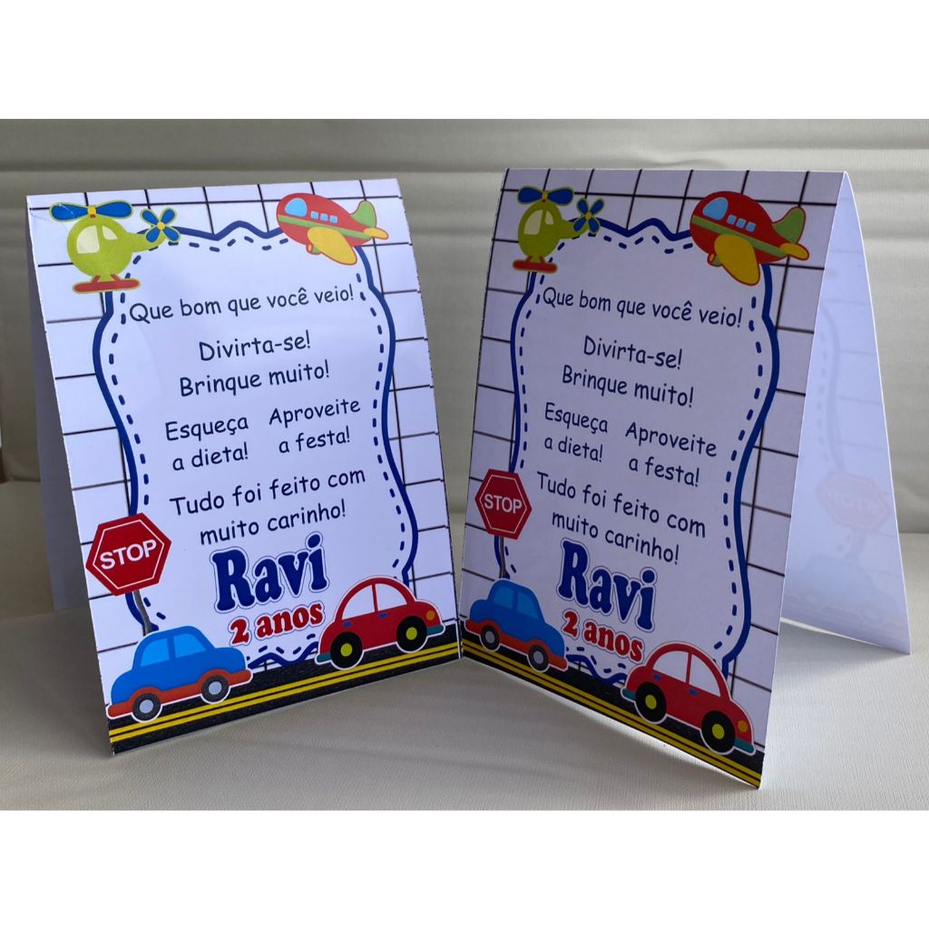 Plaquinha de agradecimento Meio de Transportes Personalizado com Nome |Festa Infantil Chá Aniversário Decoração