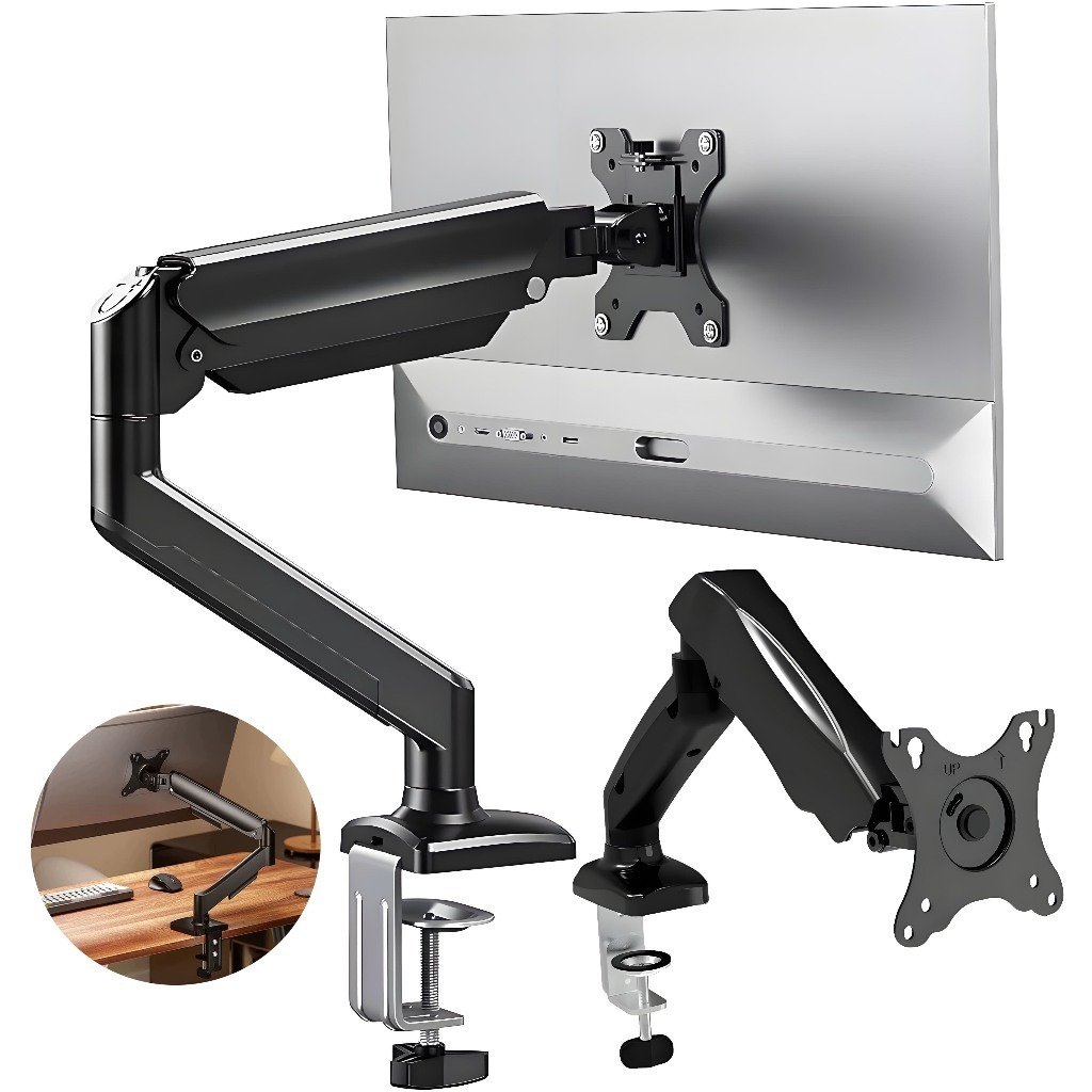 Suporte de Monitor com Pistão a Gás Ajustável 17-34" até 10kg Articulado U1
