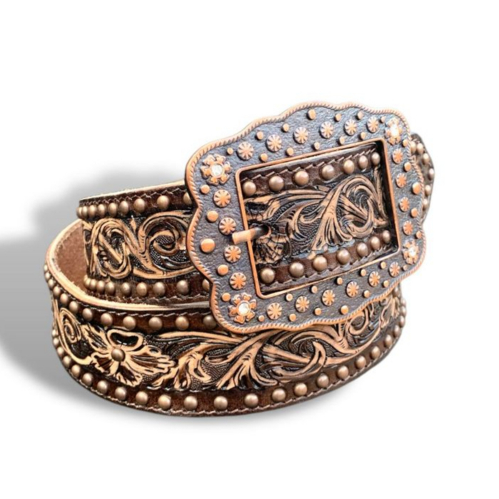 Cinto Feminino Boiadeira De Couro 100% Legítimo Country em Oferta na Shopee