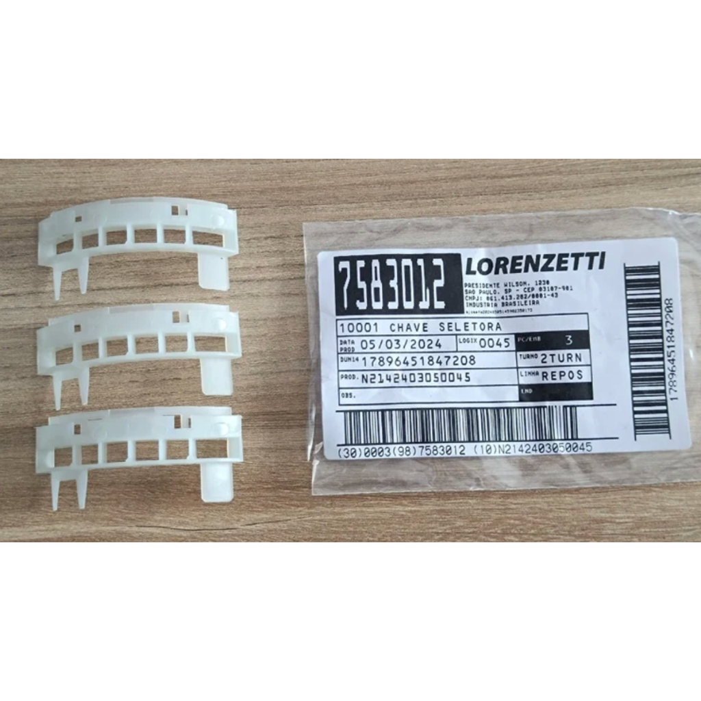 Chave Seletora De Temperaturas Dentadura Ducha Lorenzetti Bege Fosco 10001