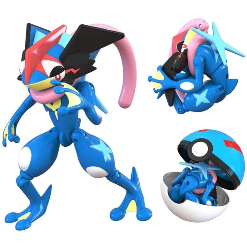 Boneco Greninja - Action Figure com Bola Variante, Detalhes Realistas, 11,5 x 5,3 cm
