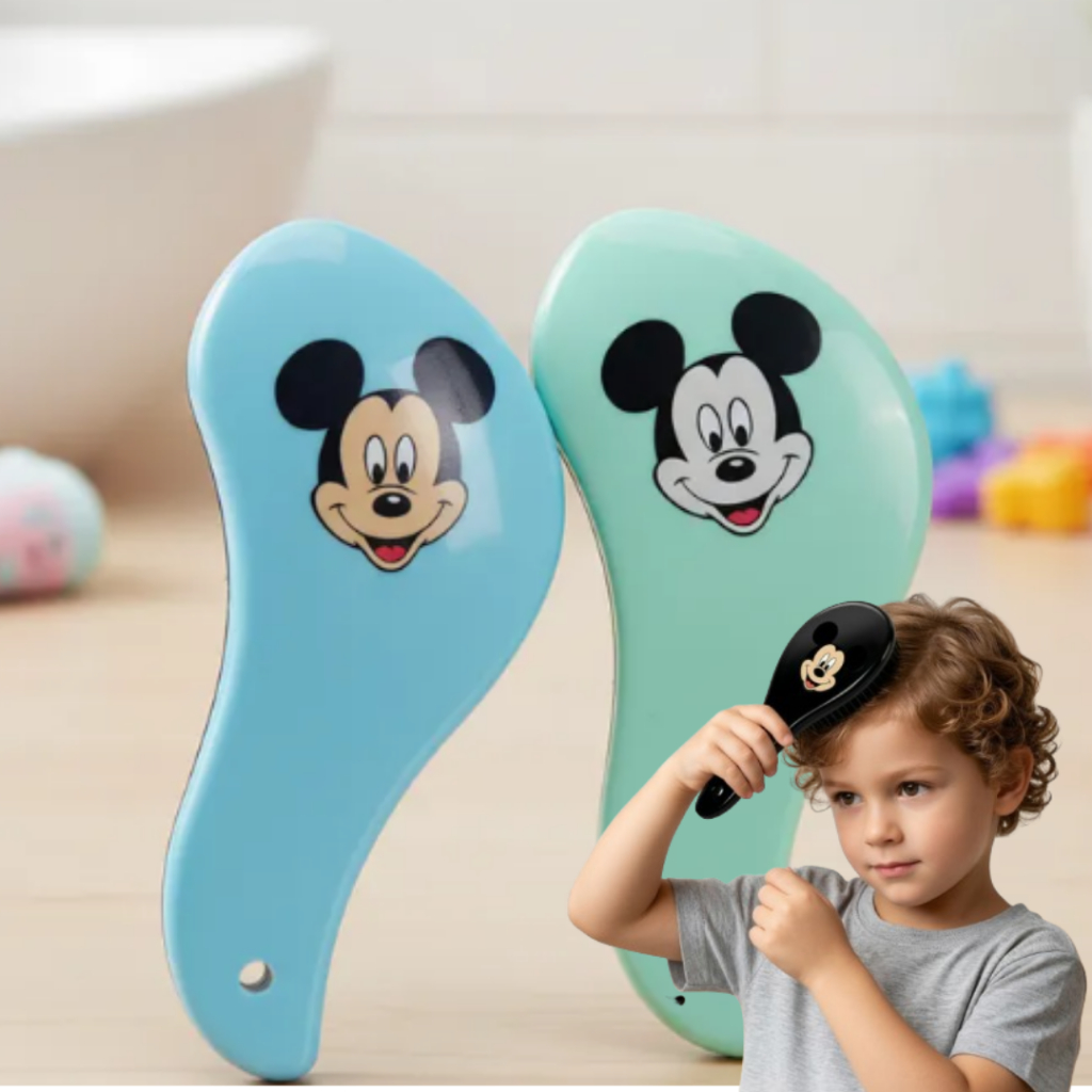 Escova Mickey Cerdas Macias Para Cabelo Infantil Escova Para Menino Oferta Dia do Consumidor