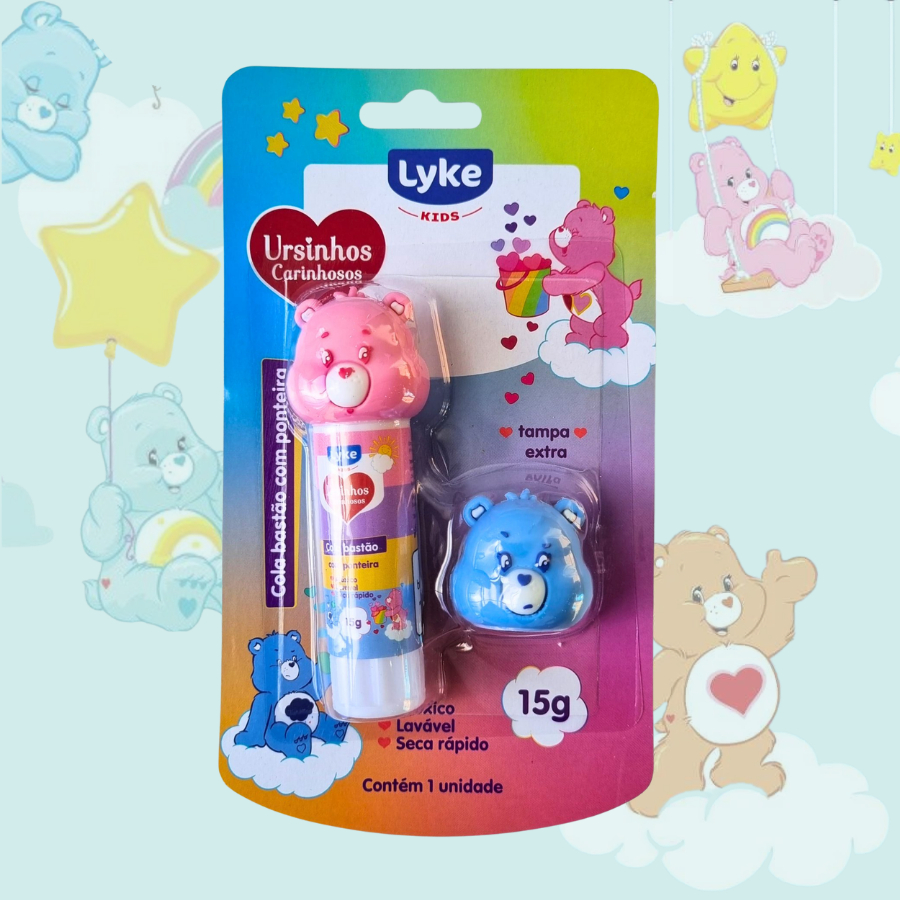 Cola Bastão Ursinhos Carinhosos 15g Lyke Troca Tampa em Oferta na Shopee