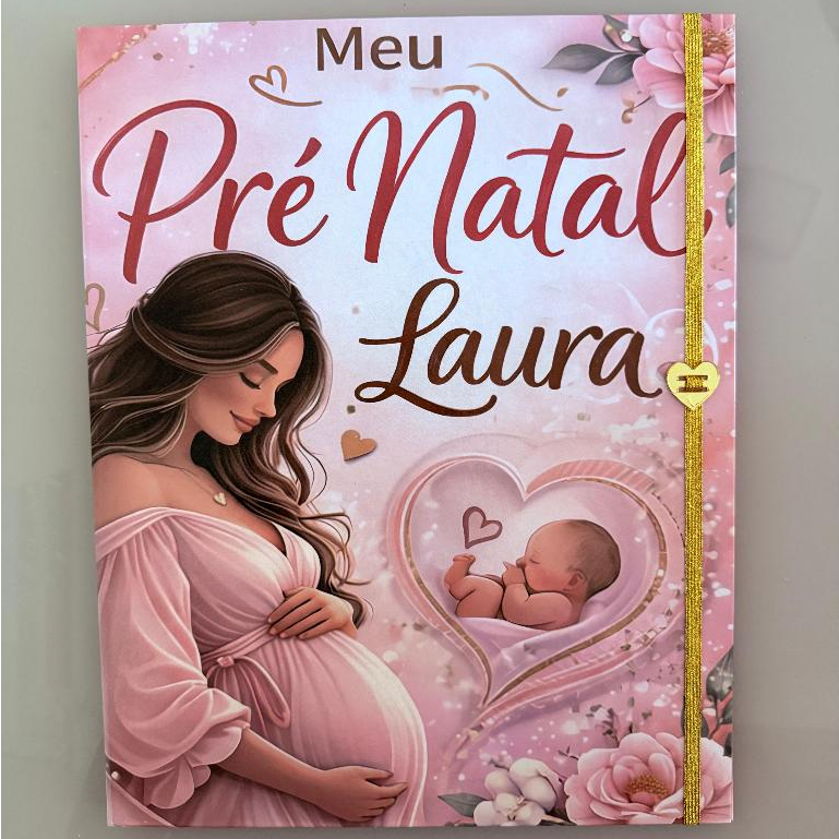 Pasta Gestante Personalizada A4 | Pasta Pré-Natal | Organizador de Ultrassom e Exames da Gravidez | Porta Documentos