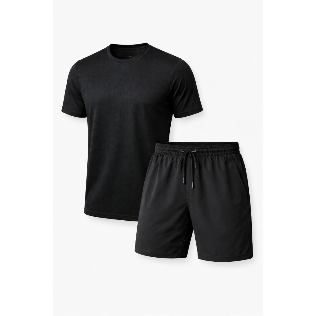 Conjunto Masculino Dry Fit com Shorts Tactel Academia Treino Caminhada Leve Confortável
