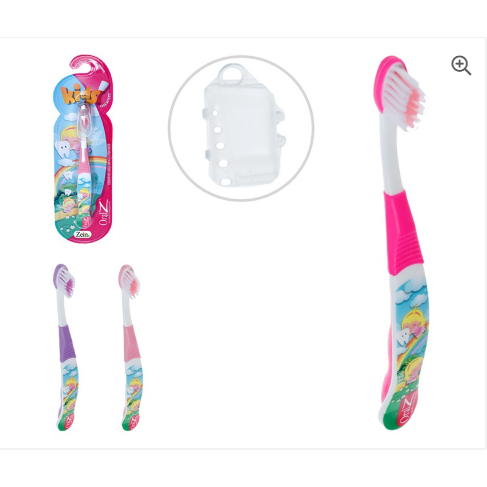 Escova de Dente Infantil Oral Z Fada do dente, unicórnio e princesas  Macia com Protetor