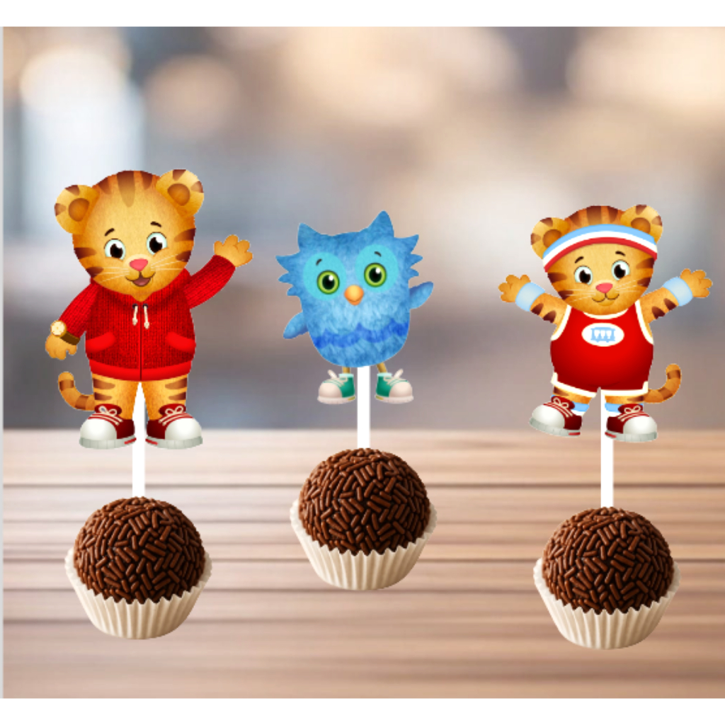 TAGS DOCINHOS DANIEL O TIGRE -  TOPPERS PARA DOCINHOS - TOPPER PARA BRIGADEIROS