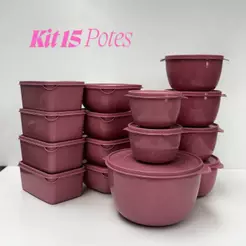 Potes herméticos Kit 15 Potes Plasticos Variados