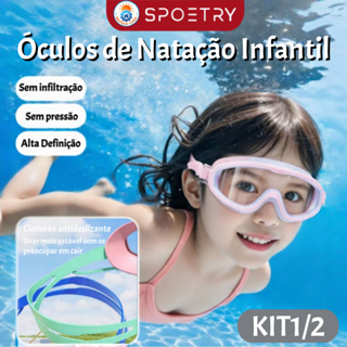 Óculos de Natação Infantil Anti Vazamento com Proteção Auricular, Confortável para Crianças e Adolescentes 6 a 16 Anos em Oferta na Shopee