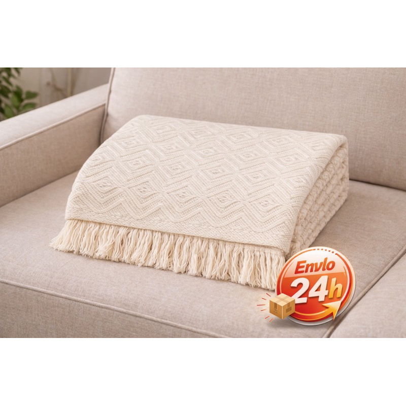 Manta de Sofá Luxo King Gigante 300x180cm Decorativa Premium 100% Algodão Capa Protetora Grande Elegante