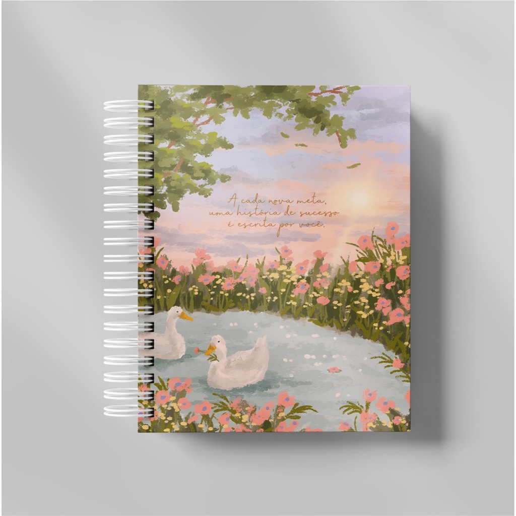 Diário de Metas e Sonhos A5 Feminino Vision Board Planejamento Pessoal Capa Dura 120g
